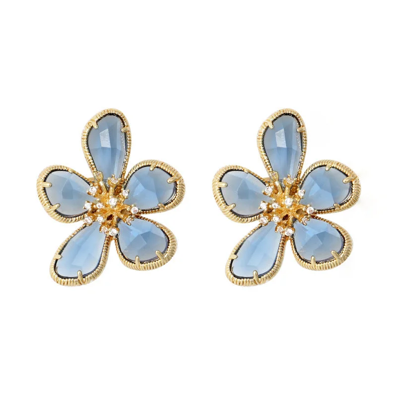 women drop earrings for women -Just Lil Things  Blue Pin Earrings jlt11467