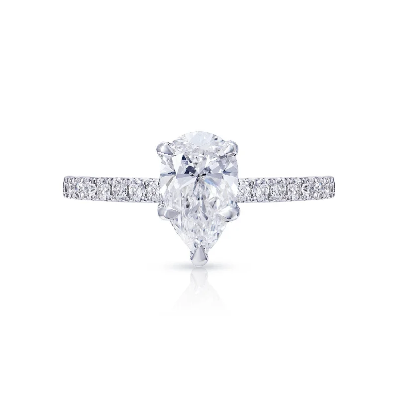 women white gold engagement rings -Laney 1 Carat E VS2 Pear Shape Lab Grown Diamond Engagement Ring in Platinum