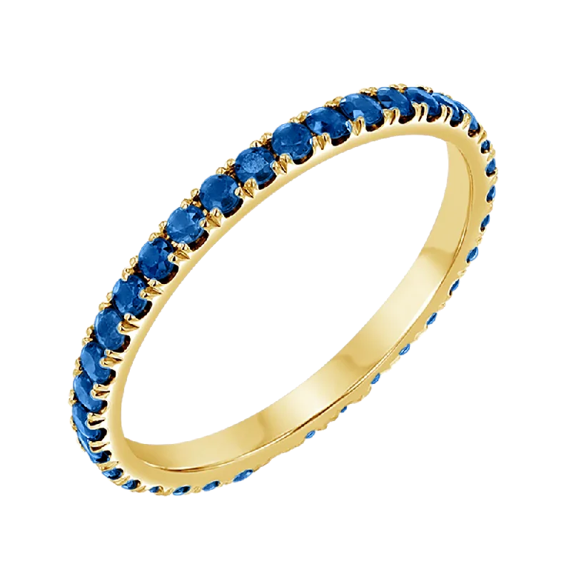 women fashion-forward rings -Blue Sapphire Eternity Band