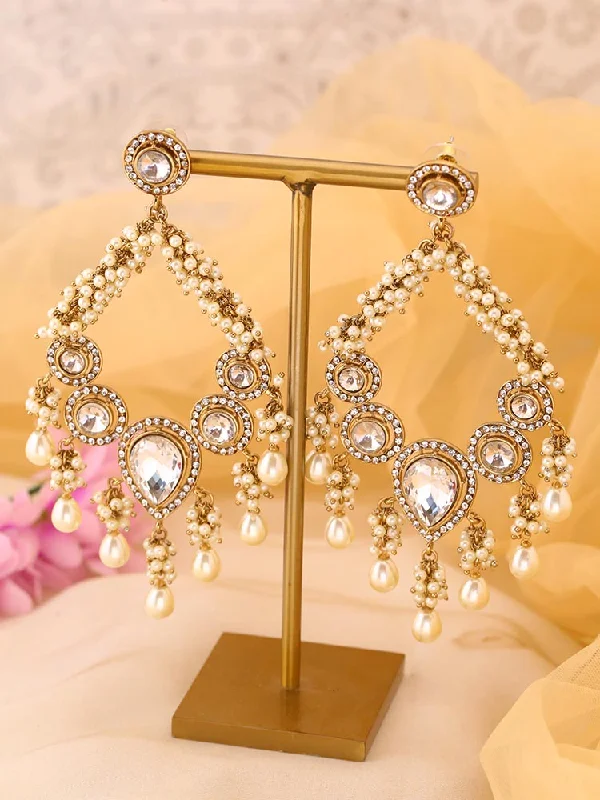 women casual earrings -Ivory Ishanya Chandbalis