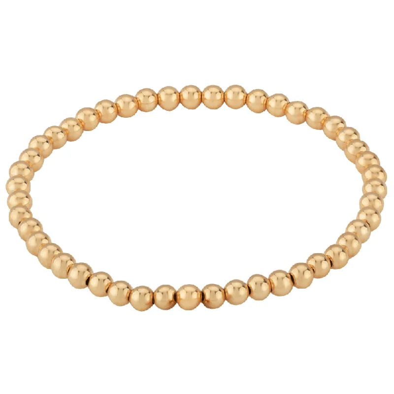 women men’s bracelets -14k Gold 4mm Bead Bracelet