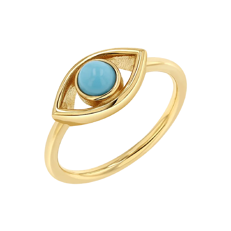 women wedding rings -Turquoise Evil Eye Ring