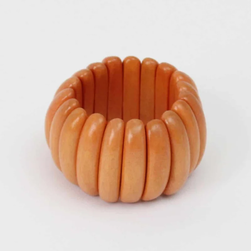 women bracelet sets -Orange Wooden Gia Bracelet