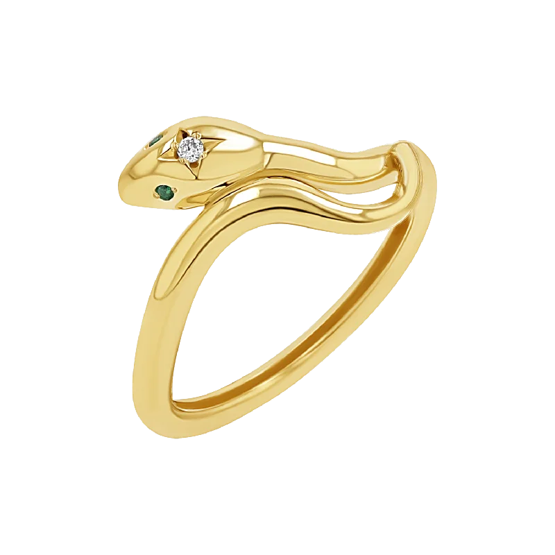 women ring sets -Diamond Serpentine Wrap Ring